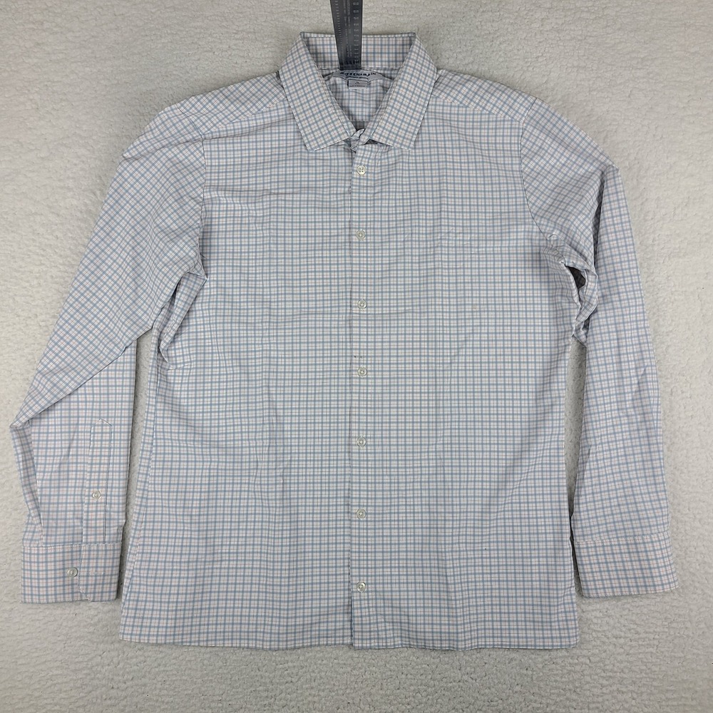 Mizzen Main Shirt Mens XL Blue Red Trim Fit Performance Dress Button Up *‎